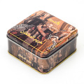 Decorative weeding small square tin gift box metal cookie cake packaging box